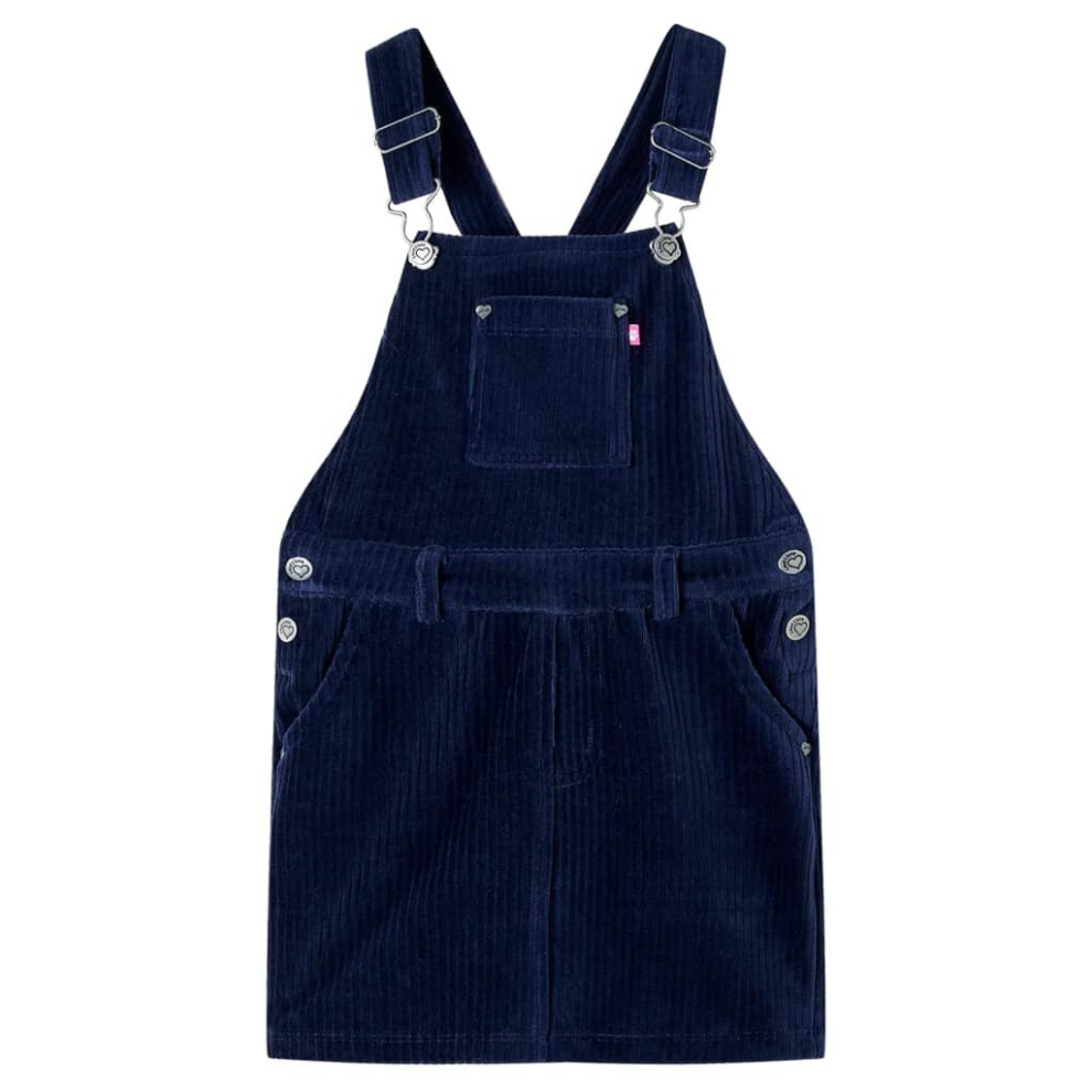 Vidaxl (Navy, 116) Kids' Overall Dress Girls Suspender Skirt Children School Dresses Corduroy