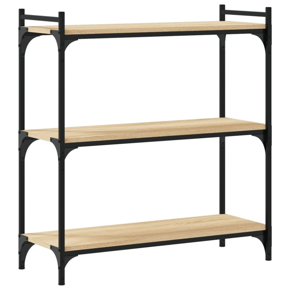 (sonoma oak, 80 x 30 x 86 cm) vidaXL Bookcase Bookshelf Storage Cabinet Rack 6-Tier Shelf Engineered Wood