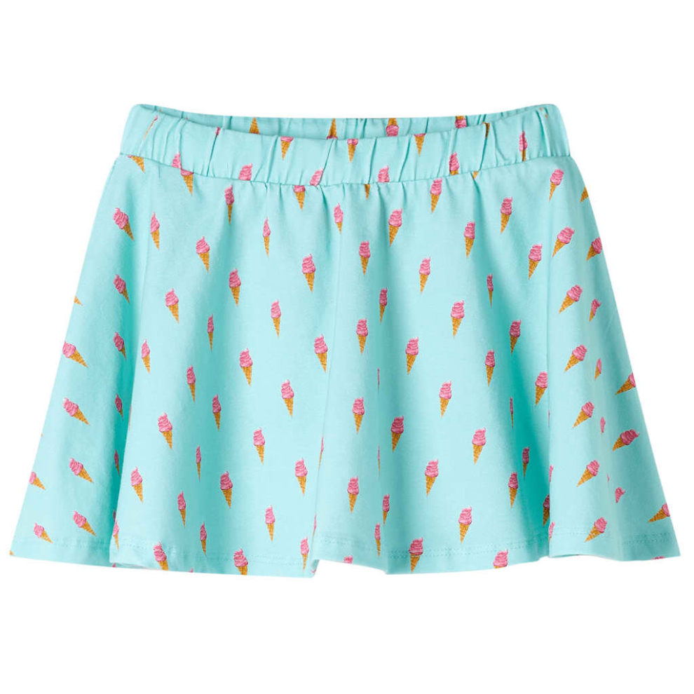 (104) Kids' Skirt Girl's Skater Skirt Kids Short Skirt Ice Cream Print Light Mint