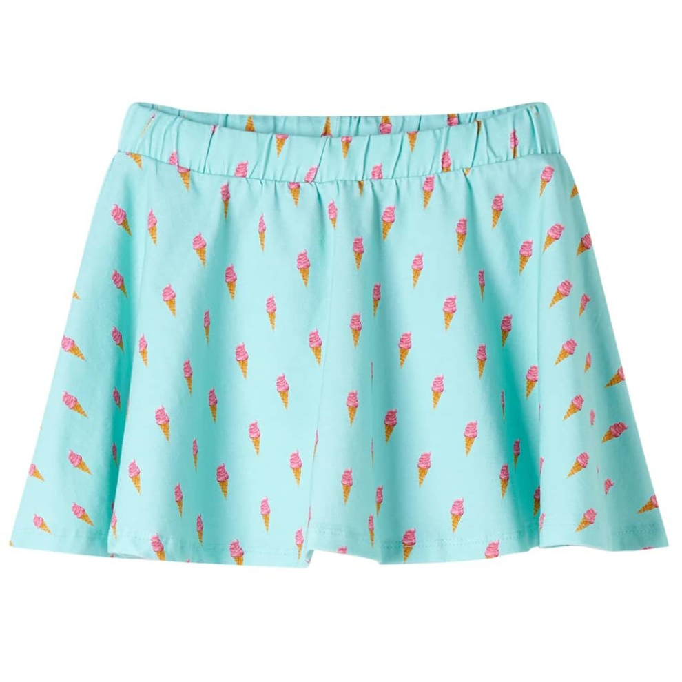 (140) Kids' Skirt Girl's Skater Skirt Kids Short Skirt Ice Cream Print Light Mint