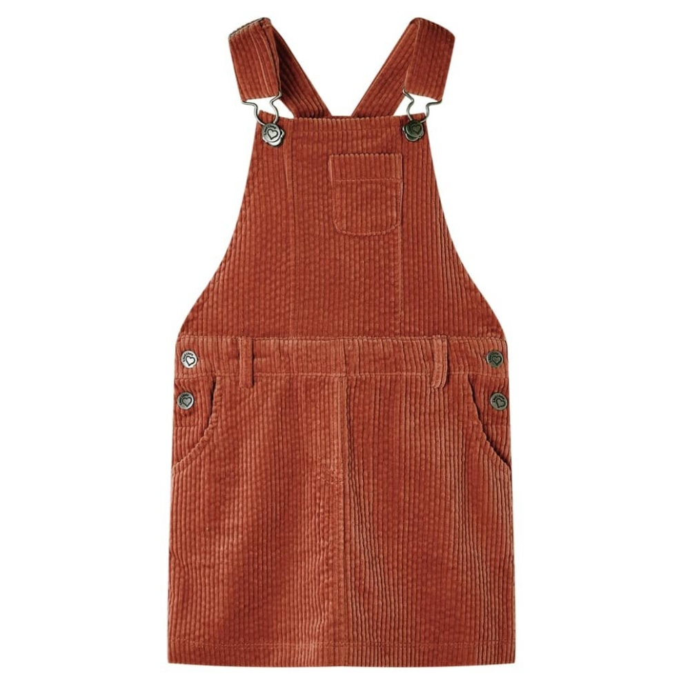 (cognac, 92) Kids' Overall Dress Girl Suspender Skirt Children's School Dress Corduroy