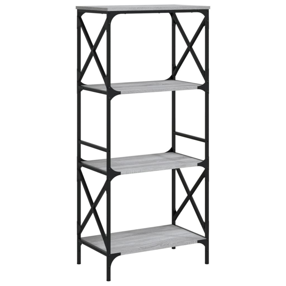 (grey sonoma, 59 x 35 x 132 cm) vidaXL Bookcase Bookshelf Storage Cabinet Rack 5-Tier Shelf Engineered Wood