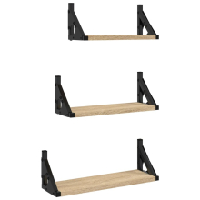 vidaXL Wall Shelf Set Floating Shelf Rack 3 Piece Sonoma Oak Engineered Wood