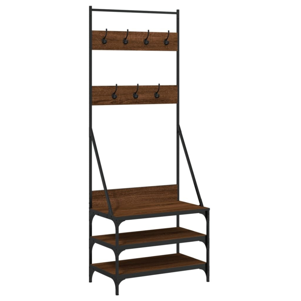 (brown oak, 70 x 40 x 184 cm) vidaXL Clothes Rack with Shoe Storage Garment Rack Clothes Rail Sonoma Oak