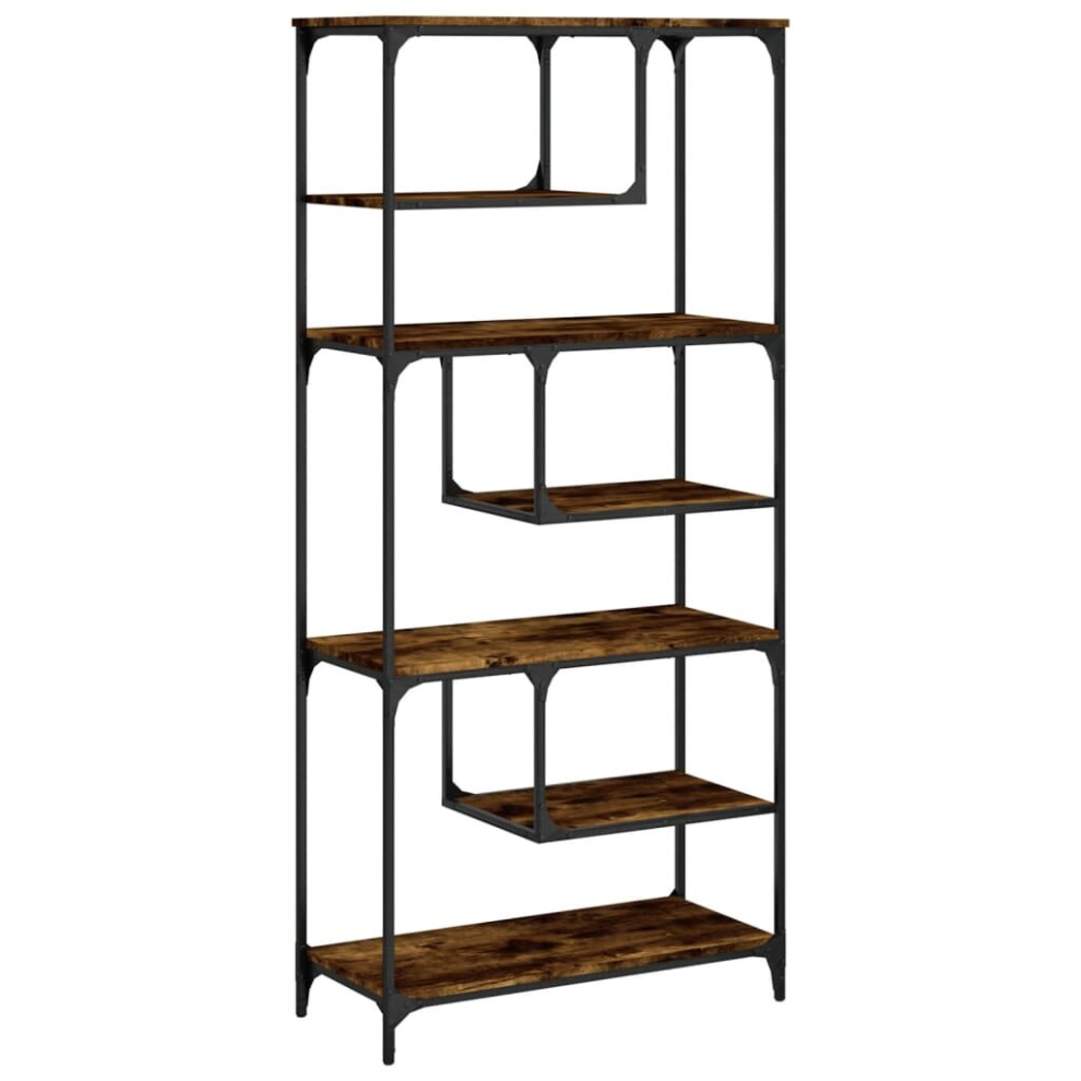Vidaxl (Smoked Oak) Bookcase Bookshelf Storage Cabinet Display Organiser Engineered Wood