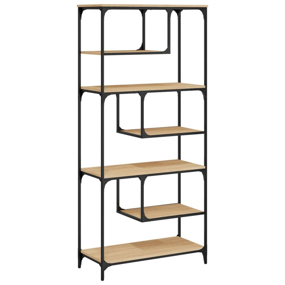 Vidaxl (Sonoma Oak) Bookcase Bookshelf Storage Cabinet Display Organiser Engineered Wood