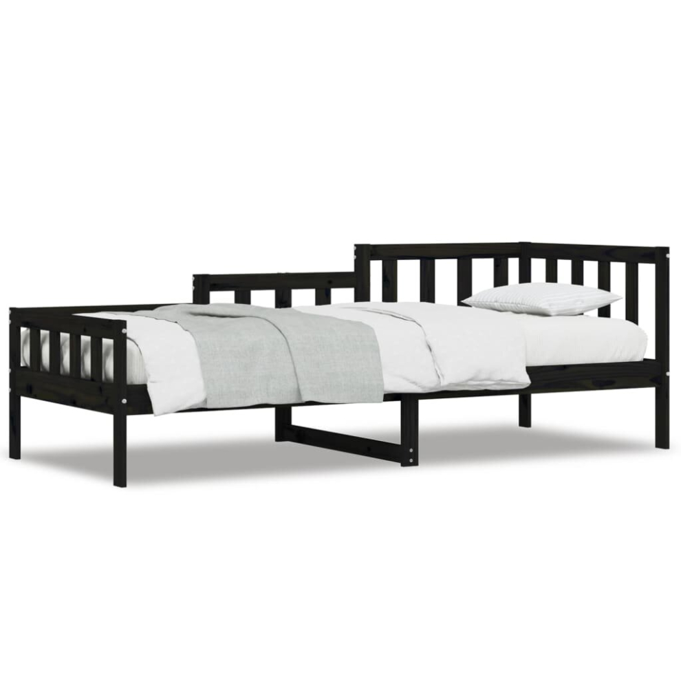 (black, 90 x 190 cm) vidaXL Day Bed Bedroom Sofa Bed Guest Bed Frame Daybed Couch Solid Wood Pine