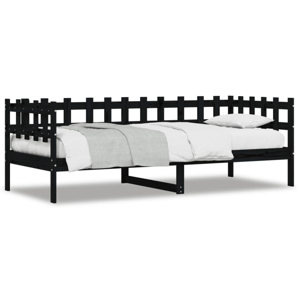 (black, 80 X 200 cm) vidaXL Day Bed Bedroom Sofa Bed Guest Bed Frame Daybed Couch Solid Wood Pine