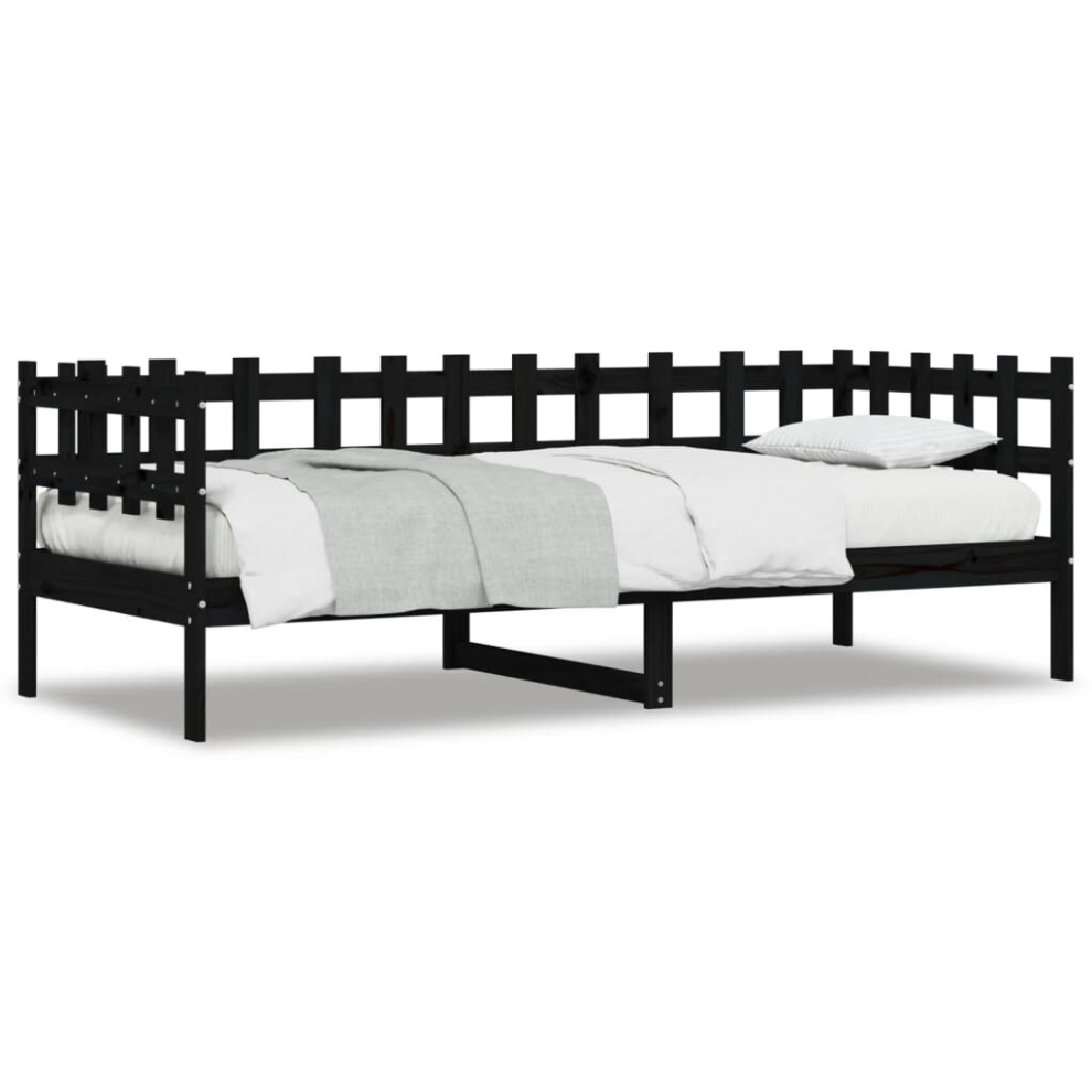 Zdjęcia - Sofa VidaXL Łóżko dzienne, czarne, 90x190 cm, lite drewno sosnowe Black 840384 
