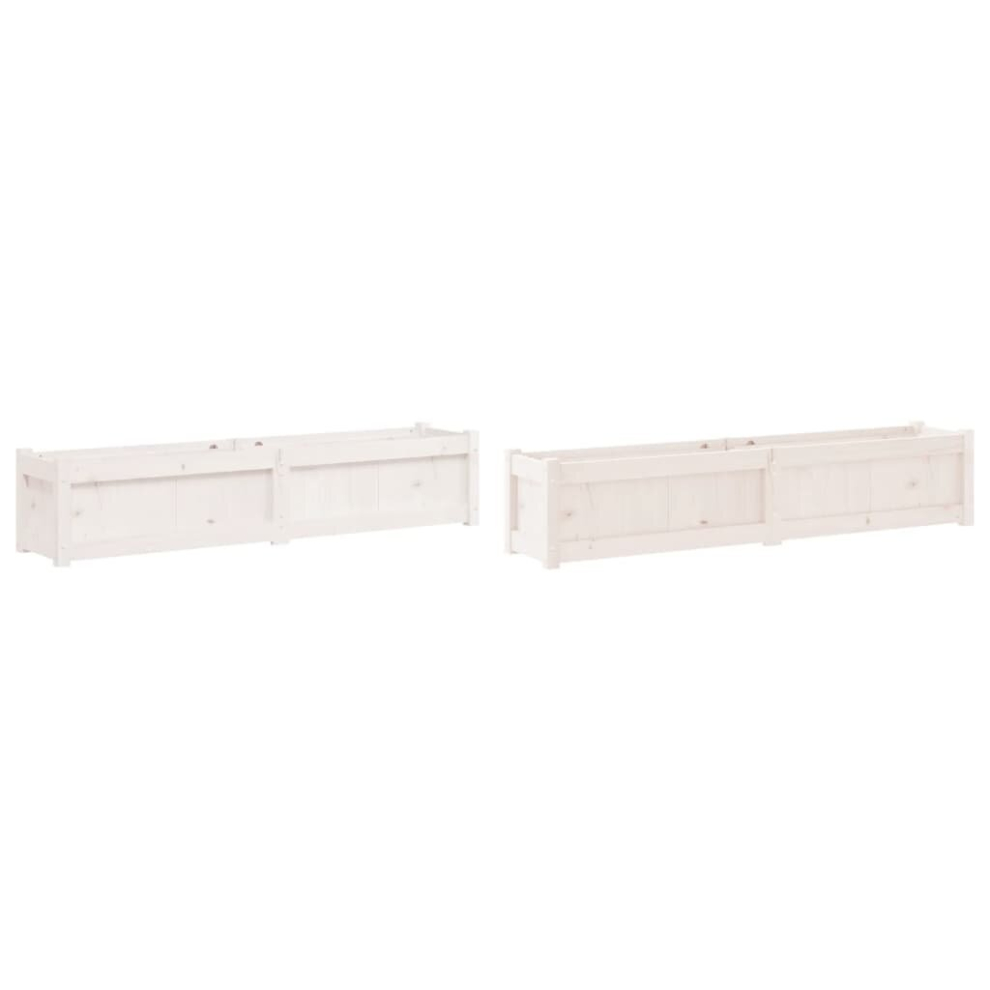 (white pine, 2 pcs) vidaXL Garden Planters Patio Flower Pot Plant Pot Planter Box Solid Wood Pine