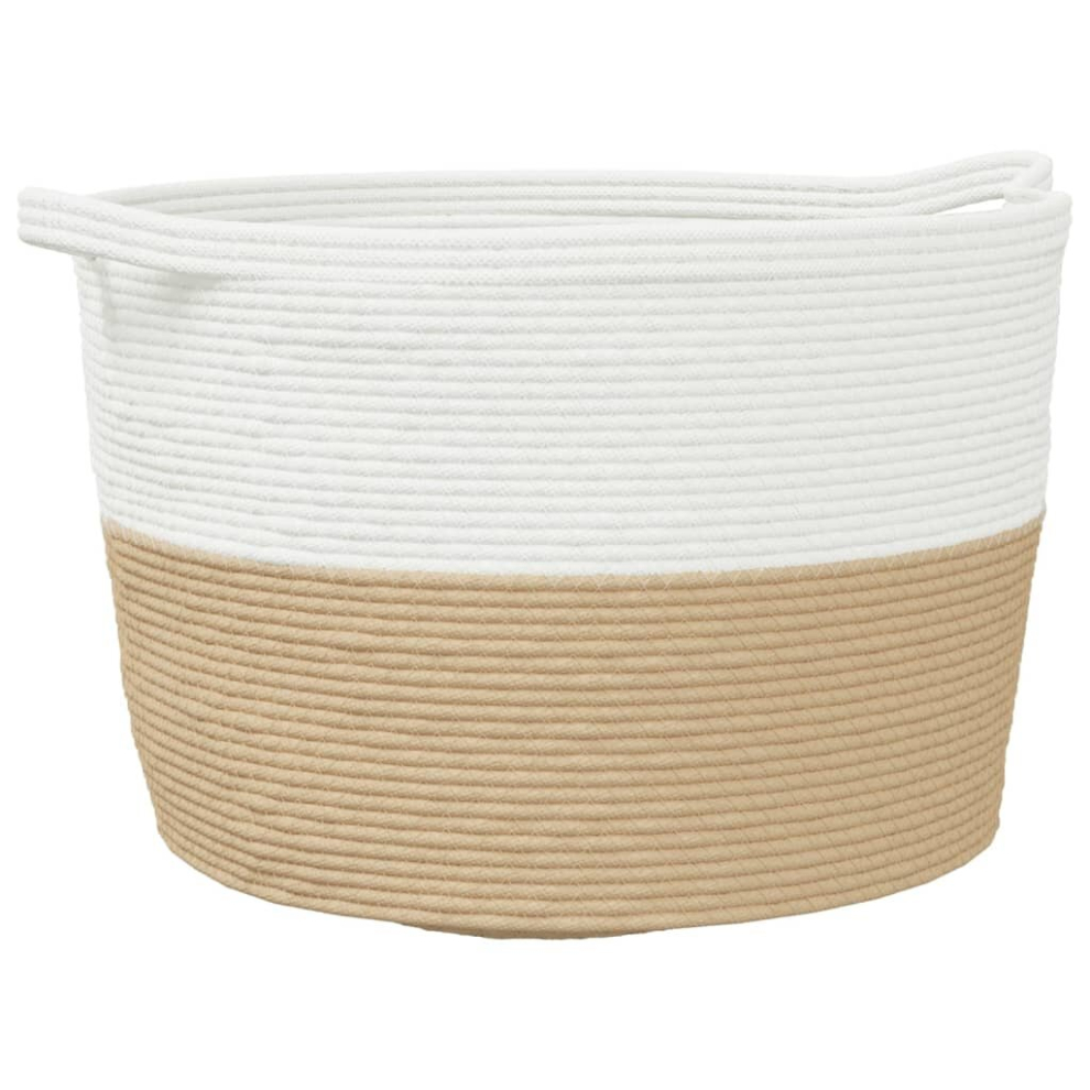 Vidaxl Laundry Basket Laundry Hamper Bin Laundry Sorter And Cotton Beige/White