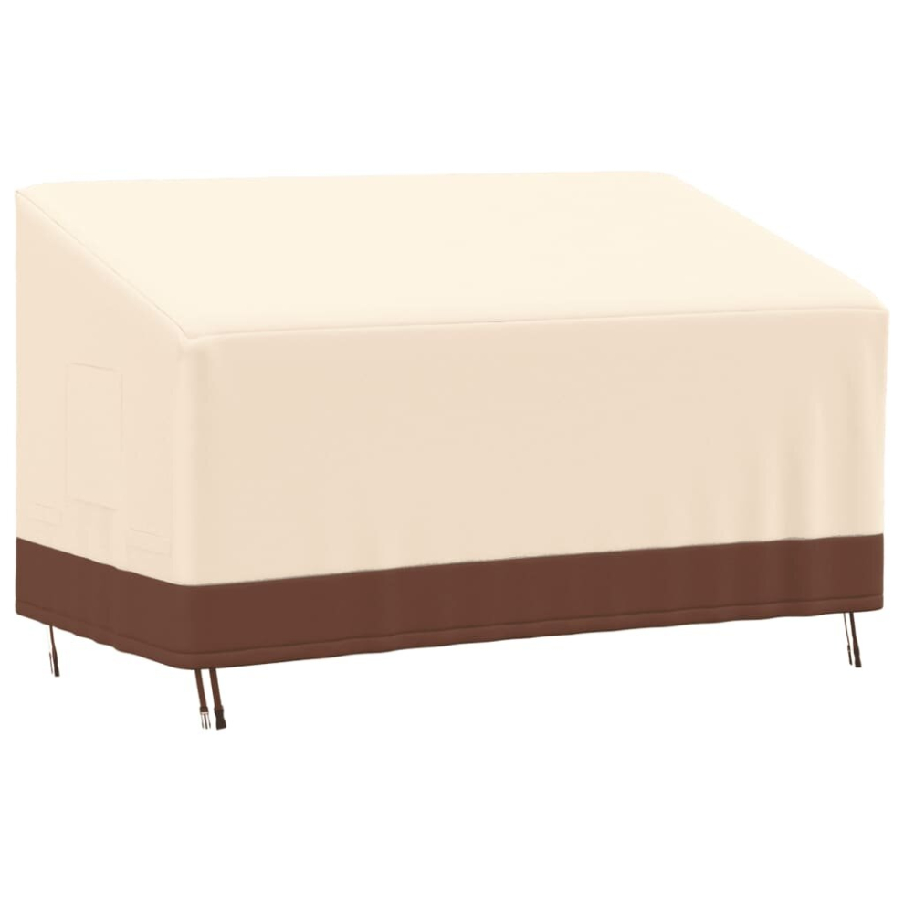 (159 x 84 x 56/81 cm) vidaXL 3-Seater Bench Cover Outdoor Patio Bench Seat Cover Beige 600D Oxford