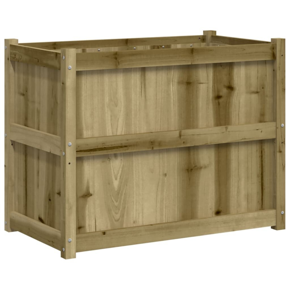 Vidaxl (Natural Impregnated) Garden Planter Patio Flower Pot Plant Pot Planter Box Solid Wood Pine