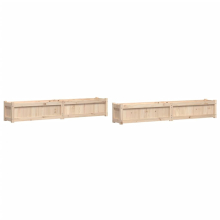 (natural pine, 2 pcs) vidaXL Garden Planters Patio Flower Pot Plant Pot Planter Box Solid Wood Pine