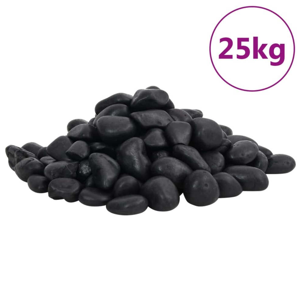 Vidaxl (, 25 Kg) Polished Pebbles Landscaping Garden Decorative Stones River Rocks 25 Kg Black