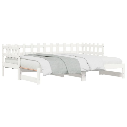 VidaXL (white, 90 x 190 cm) vidaXL Pull-out Day Bed Sofa Bed Guest Bed Frame Daybed Couch Solid Wood Pine