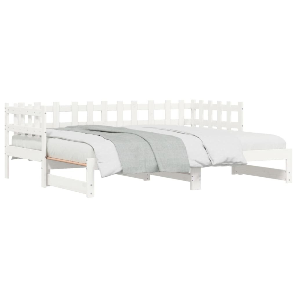 (white, 90 x 190 cm) vidaXL Pull-out Day Bed Sofa Bed Guest Bed Frame Daybed Couch Solid Wood Pine