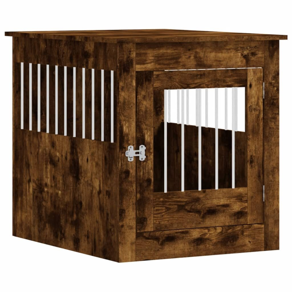 Vidaxl (Smoked Oak, 64.5 X 80 X 71 Cm) Dog Crate Furniture Pet Doghouse Dog Kennel Dog Cage Engineered Wood