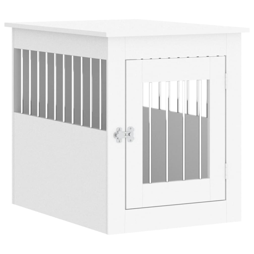 Vidaxl (, 55 X 75 X 65 Cm) Dog Crate Furniture Pet Doghouse Dog Kennel Dog Cage Engineered Wood White