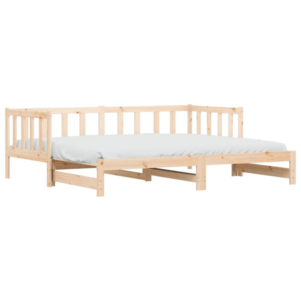 (natural, 90 x 190 cm) vidaXL Daybed with Trundle Sofa Bed Guest Bed Sleeper Sofa Solid Wood Pine