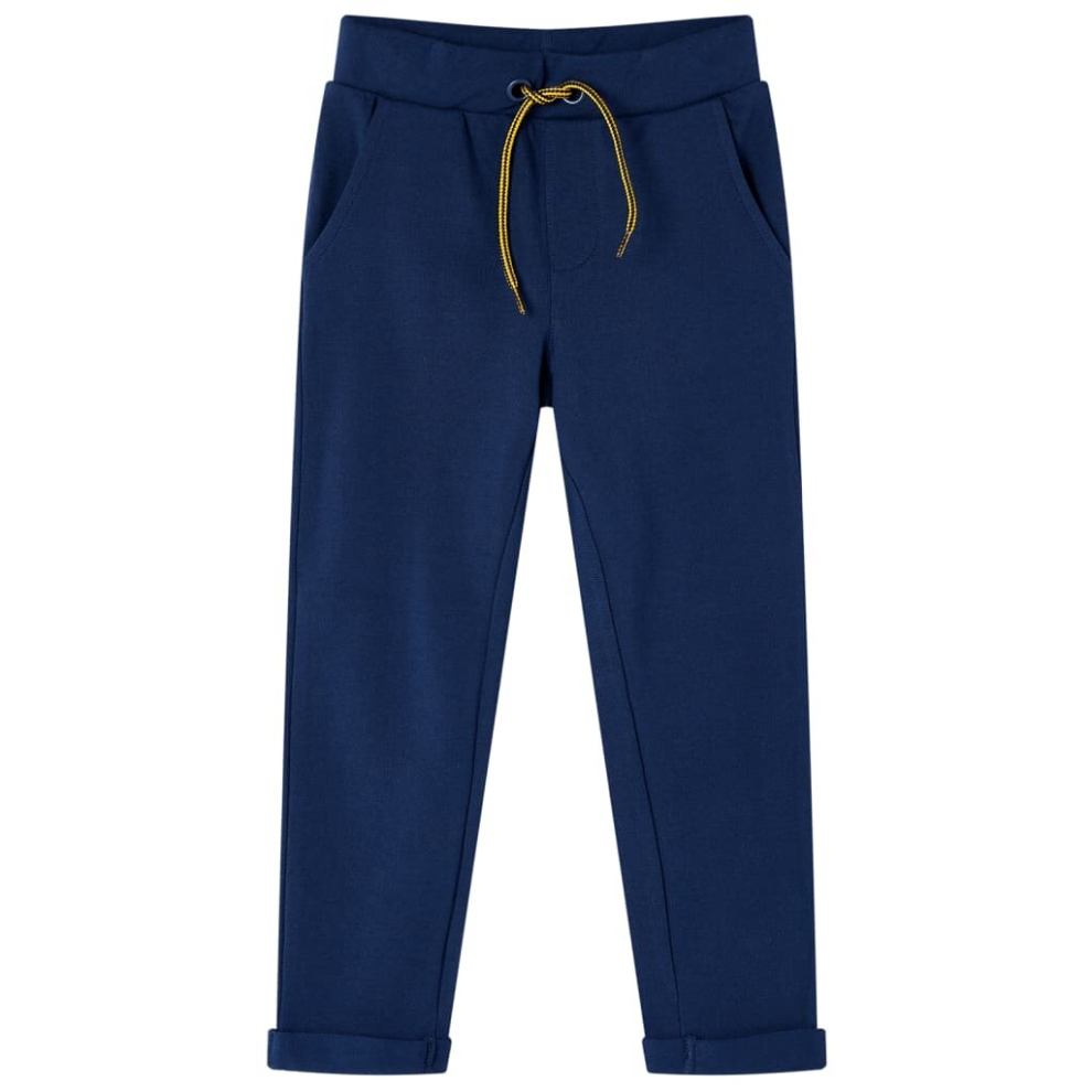 (140) Kids' Pants with Drawstring Trousers Kids Children's Pants with Pockets Navy