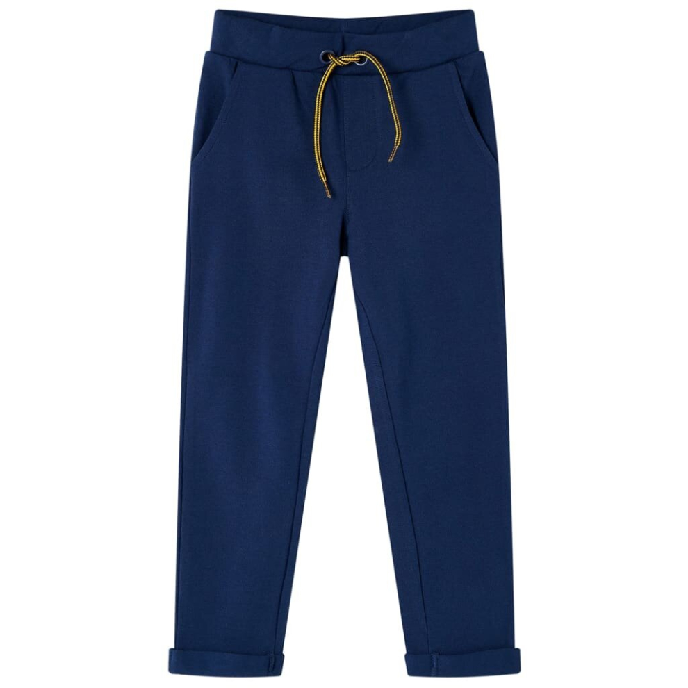 (104) Kids' Pants with Drawstring Trousers Kids Children's Pants with Pockets Navy