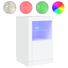 (white, 1 pcs) vidaXL Side Cabinet with LED Lights Storage Sideboard Cupboard Engineered Wood