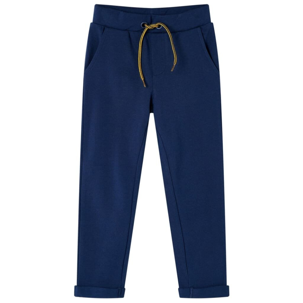 (128) Kids' Pants with Drawstring Trousers Kids Children's Pants with Pockets Navy