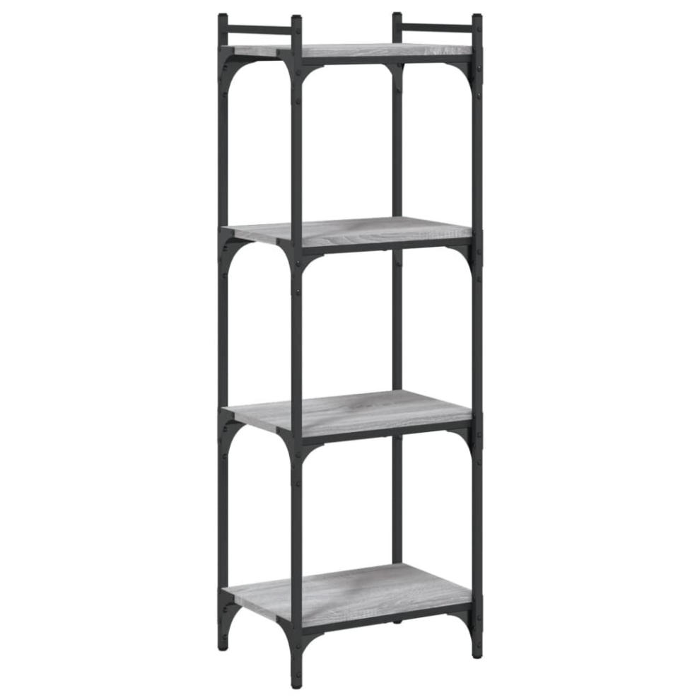 vidaXL - Bookcase - 4-Tier - Industrial Style - 40x30x120 cm - Grey - Image 2