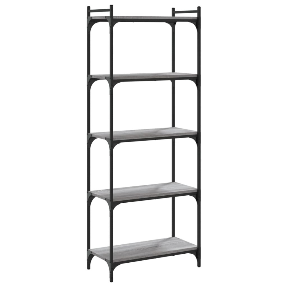 (grey sonoma, 60 x 30 x 154 cm) vidaXL Bookcase Bookshelf Storage Cabinet Rack 6-Tier Shelf Engineered Wood