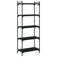 (black, 60 x 30 x 154 cm) vidaXL Bookcase Bookshelf Storage Cabinet Rack Book Shelf Engineered Wood