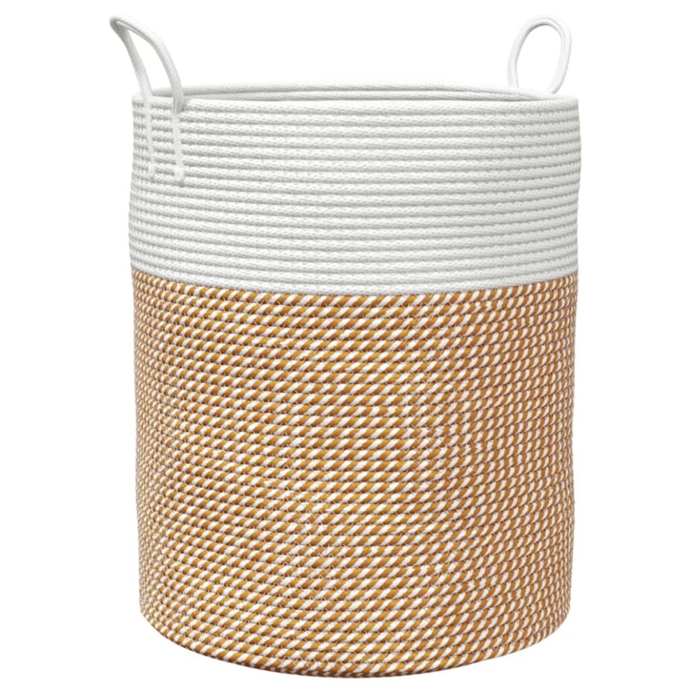 Vidaxl (Brown, 38 X 46 Cm) Storage Basket Laundry Basket Washing Basket Laundry Hamper Cotton