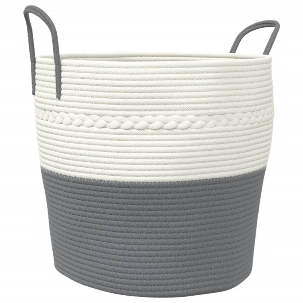 (grey, 43 x 38 cm) vidaXL Storage Basket Laundry Basket Washing Basket Laundry Hamper Cotton