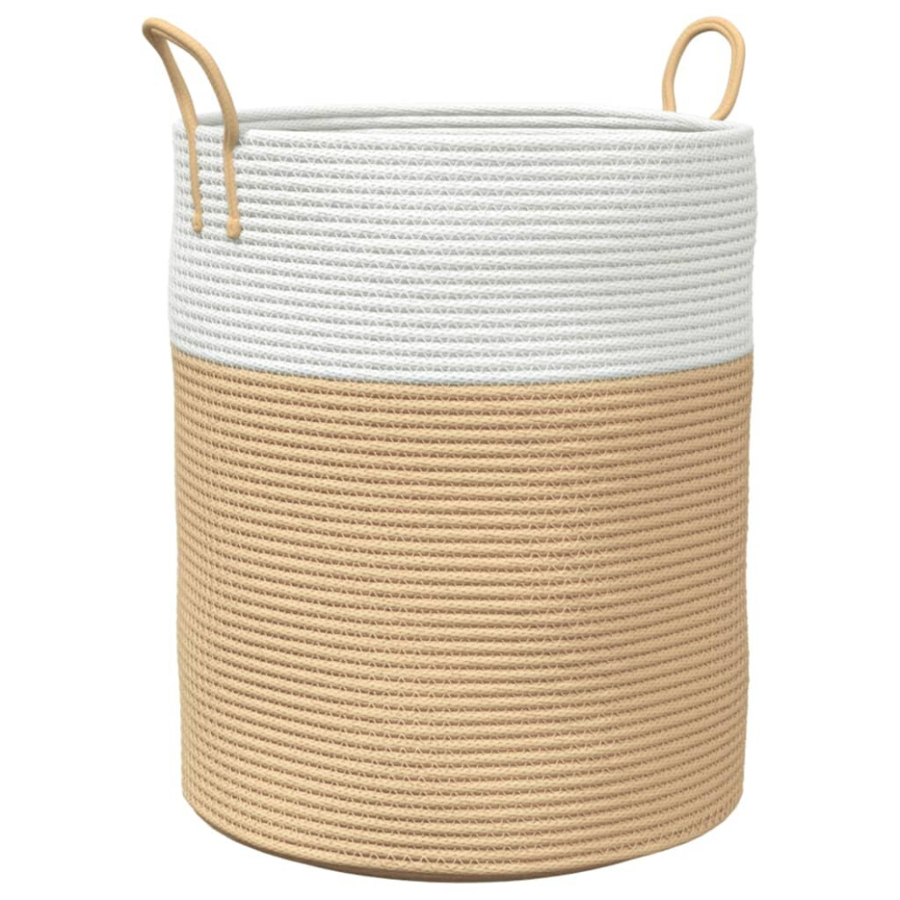 Vidaxl (Beige, 38 X 46 Cm) Storage Basket Laundry Basket Washing Basket Laundry Hamper Cotton