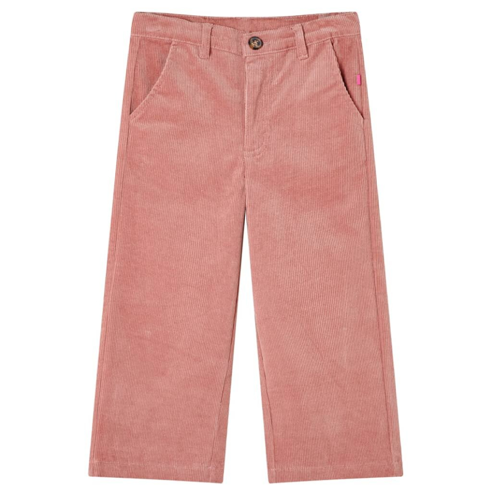 (128) Kids' Pants Trousers Toddler Children's Pants with Pockets Corduroy Old Pink