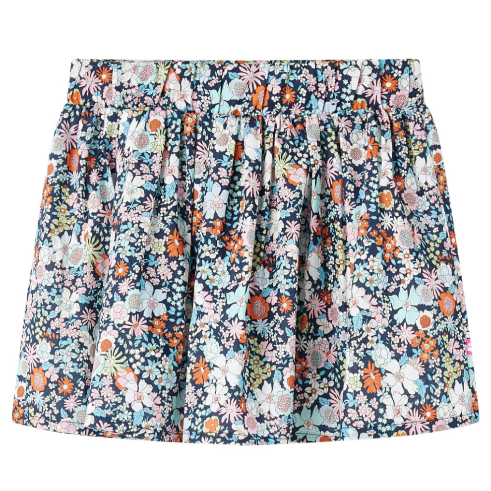 Vidaxl (104) Kids' Skirt Girl's Skater Skirt Toddler Kid Short Skirt Floral Print Dark Blue