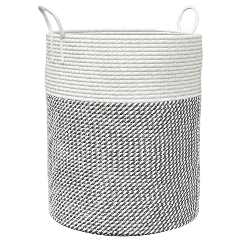 Vidaxl (Grey, 38 X 46 Cm) Storage Basket Laundry Basket Washing Basket Laundry Hamper Cotton