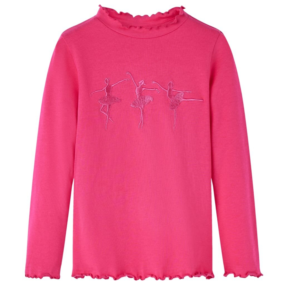 (pink, 128) Kids' T-shirt with Long Sleeves Children's T Shirt Tee Ballerina Girls Design