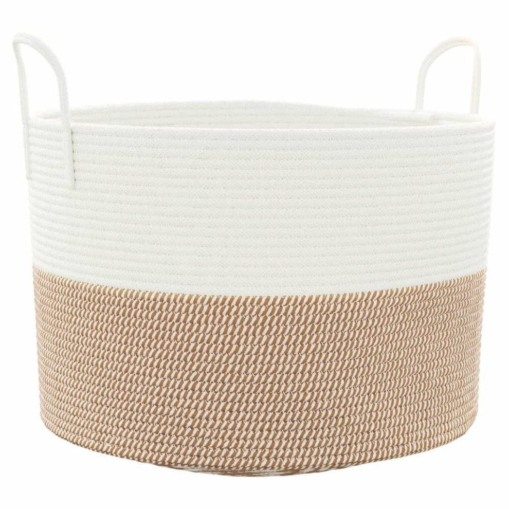 Vidaxl (Brown, 51 X 33 Cm) Storage Basket Laundry Basket Washing Basket Laundry Hamper Cotton