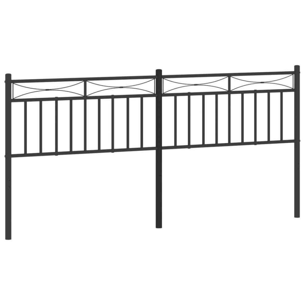 Vidaxl (Black, 193 Cm) Metal Headboard Bedroom Home Decor Bed Header Guest Room Bed Headboard