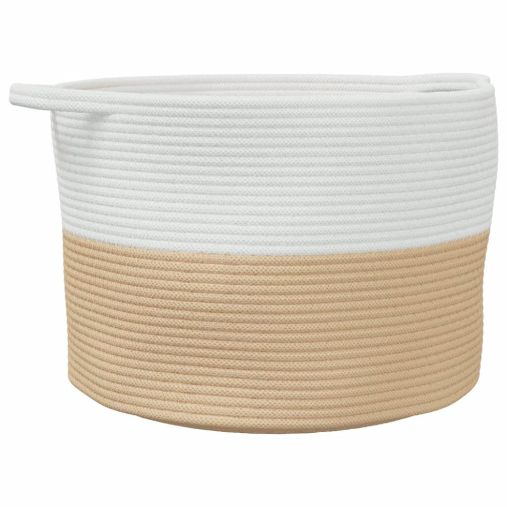 Vidaxl Laundry Basket Laundry Hamper Bin Laundry Sorter And Cotton Beige/White