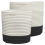 VidaXL vidaXL Storage Baskets Washing Bin Laundry Basket 2 pcs White and Black Cotton 3