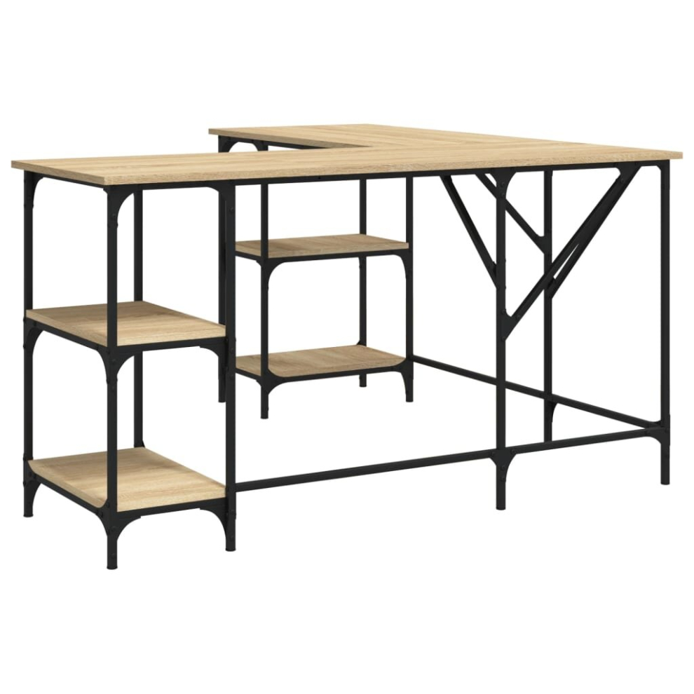 Vidaxl Desk Office Writing Desk Computer Table Sonoma Oak Engineered Wood