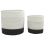 VidaXL vidaXL Storage Baskets Washing Bin Laundry Basket 2 pcs White and Black Cotton 5