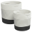 VidaXL vidaXL Storage Baskets Washing Bin Laundry Basket 2 pcs White and Black Cotton 2