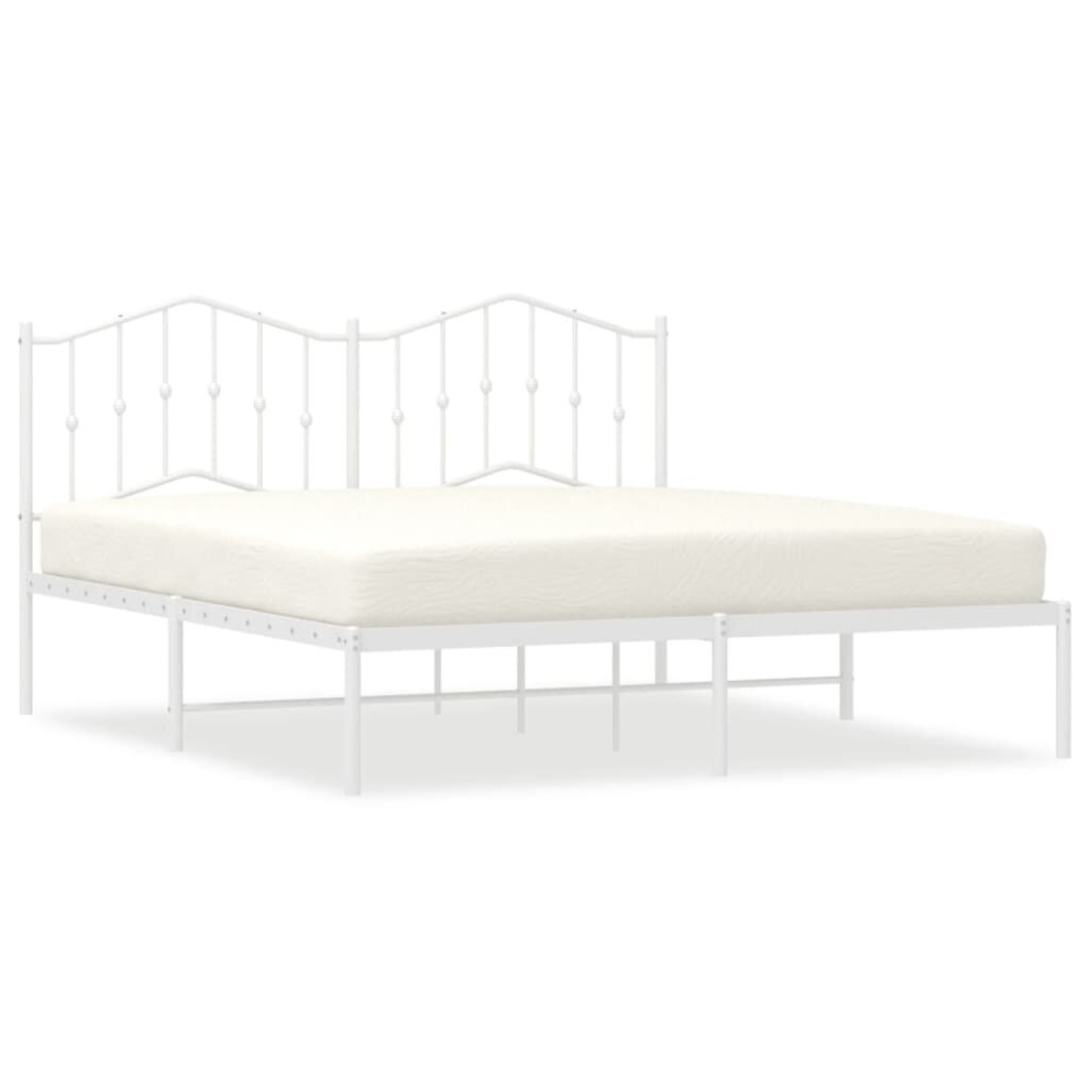 Vidaxl (With Headboard, 160 X 200 Cm) Metal Bed Frame Home Bedroom Bed Base Mattress Foundation Bedstead