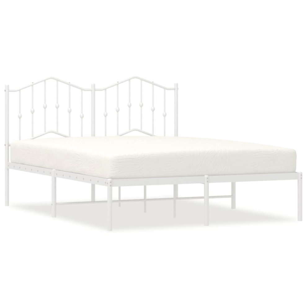 (with headboard, 150 x 200 cm) vidaXL Metal Bed Frame Home Bedroom Bed Base Mattress Foundation Bedstead