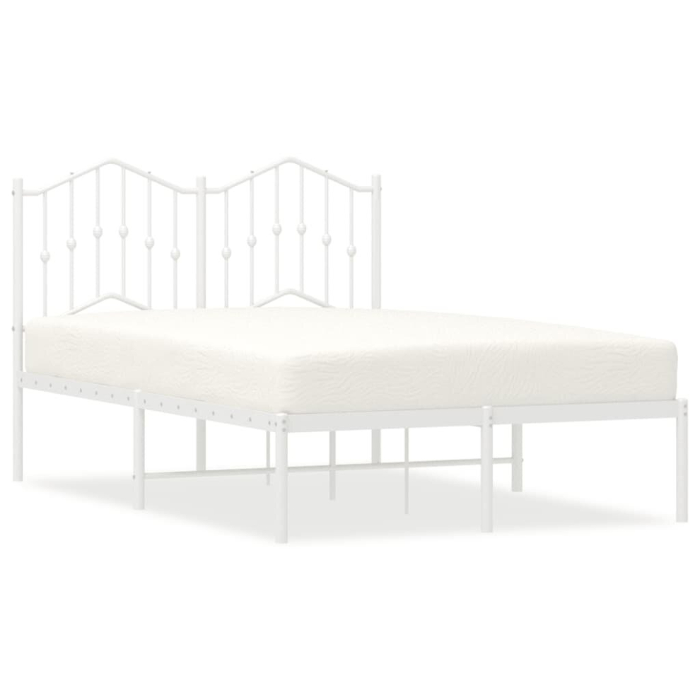 (with headboard, 120 x 200 cm) vidaXL Metal Bed Frame Home Bedroom Bed Base Mattress Foundation Bedstead