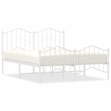 (with headboard & footboard, 135 x 190 cm) vidaXL Metal Bed Frame Home Bedroom Bed Base Mattress Foundation Bedstead