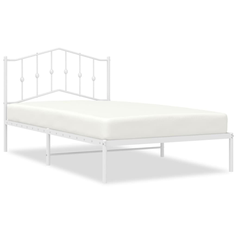 (with headboard, 107 x 203 cm) vidaXL Metal Bed Frame Home Bedroom Bed Base Mattress Foundation Bedstead